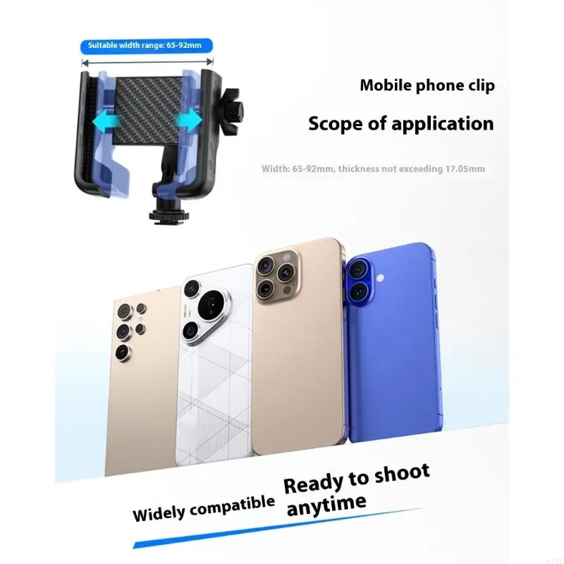 Braket Monitor Ponsel Penjepit Penyangga Ponsel dengan Dudukan Tripod Universal Pemasangan Cepat Sepatu Dingin untuk Kamera Aksi