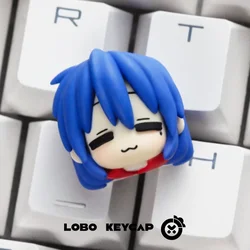 Lucky Star Izumi Konata Anime Artisan Keycap Original Resin Keycaps Custom Cute Cartoon Gaming Keycaps for Mechanical Keyboard