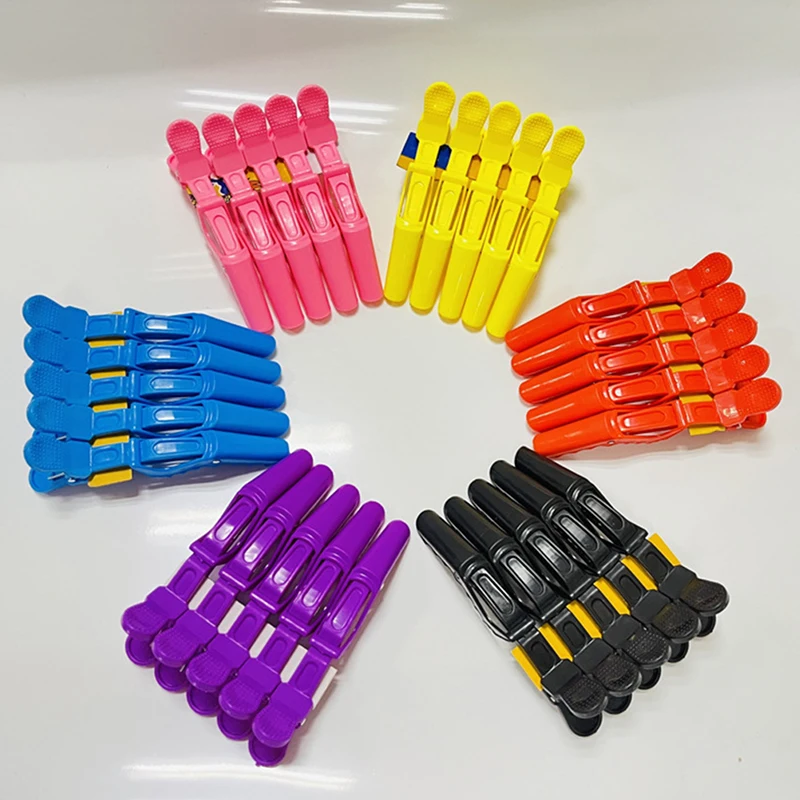 5pcs/lot Plastic Hair Clip Hairdressing Clamps Claw Section Alligator Clips Barber For Salon Styling Hair Accessories Hairpin