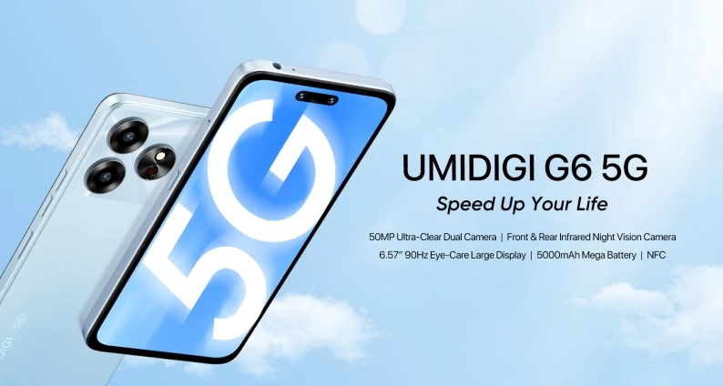 

2025 Umidigi G6, Helio T606 120Hz 6.57-Inch Screen, [5G Global Frequency Band] Cost-Effective Smartphone, 6Gb Ram, 128Gb Rom