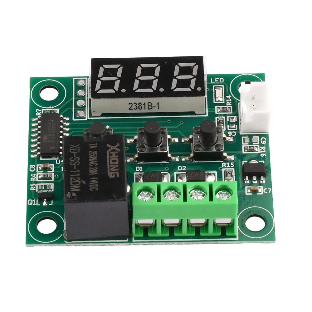 W1209 modul pengontrol suhu, termostat tampilan Digital presisi tinggi DC12V