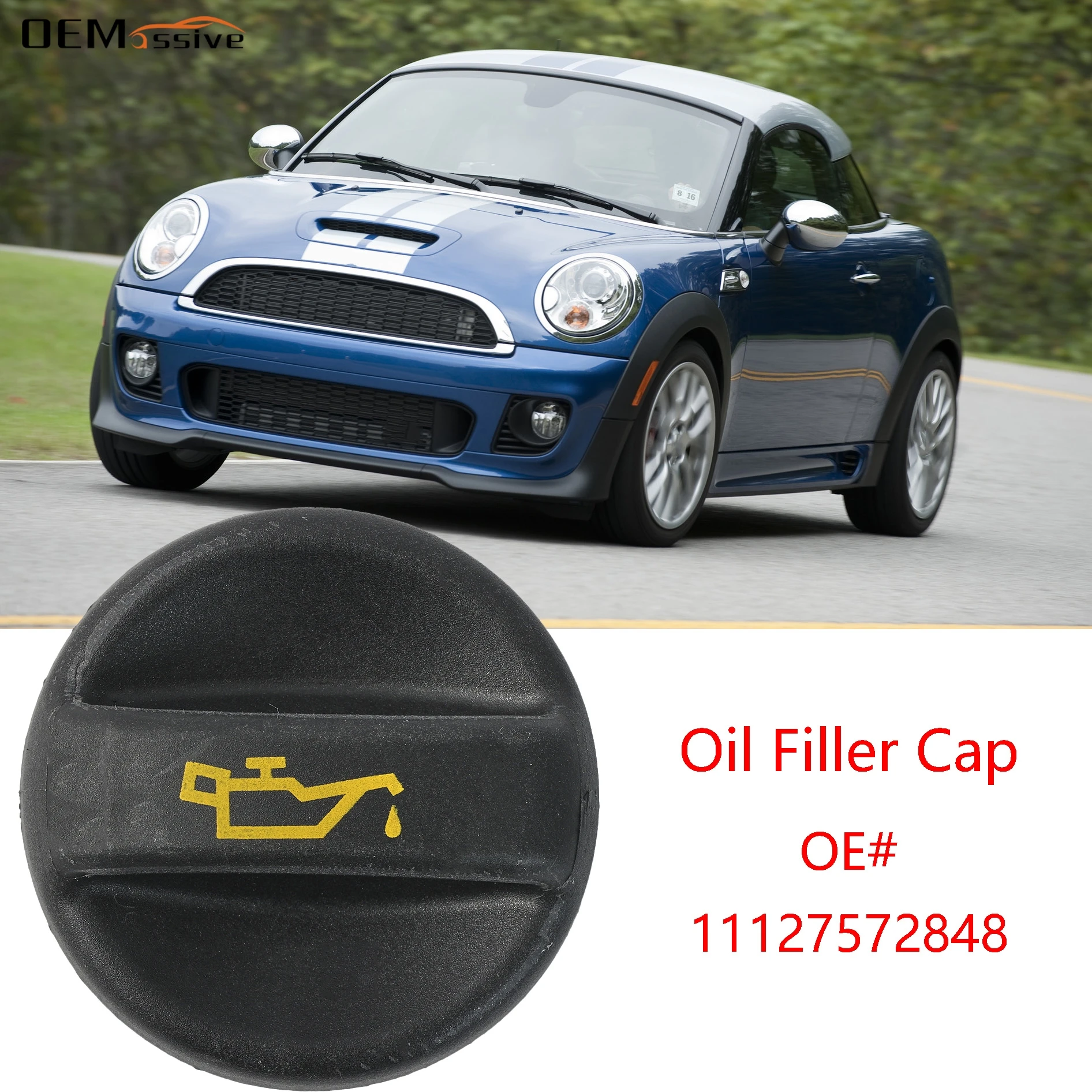 1X For Mini Cooper Clubman Couple Roadster Convertible R55 R56 R57 R58 59 Engine Oil Tank Filler Cap Cover 11127572848 1180F9