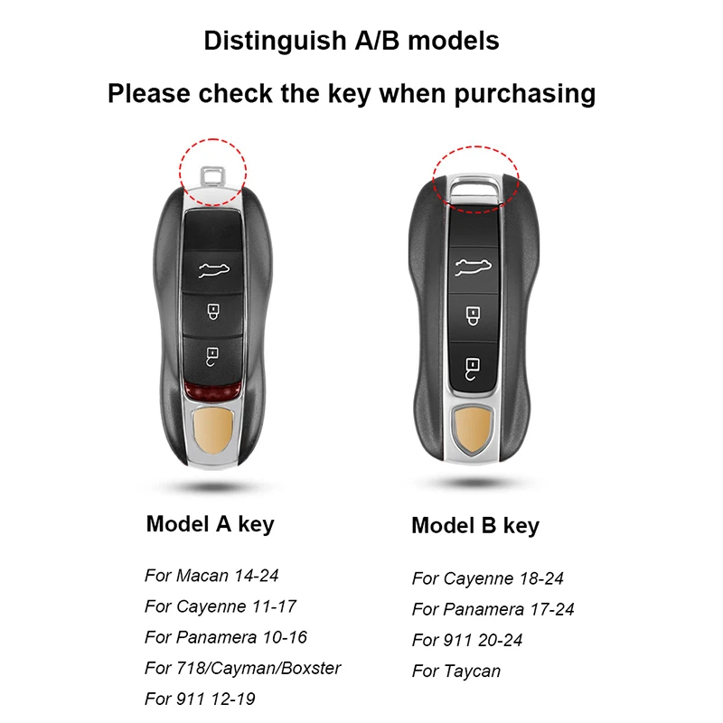 ABS di Colore Solido Per Porsche Panamera Macan 718 Taycan 911 Cayman Boxster 971 Chiave A Distanza Dell'automobile Della Copertura Della Cassa Accessori Auto