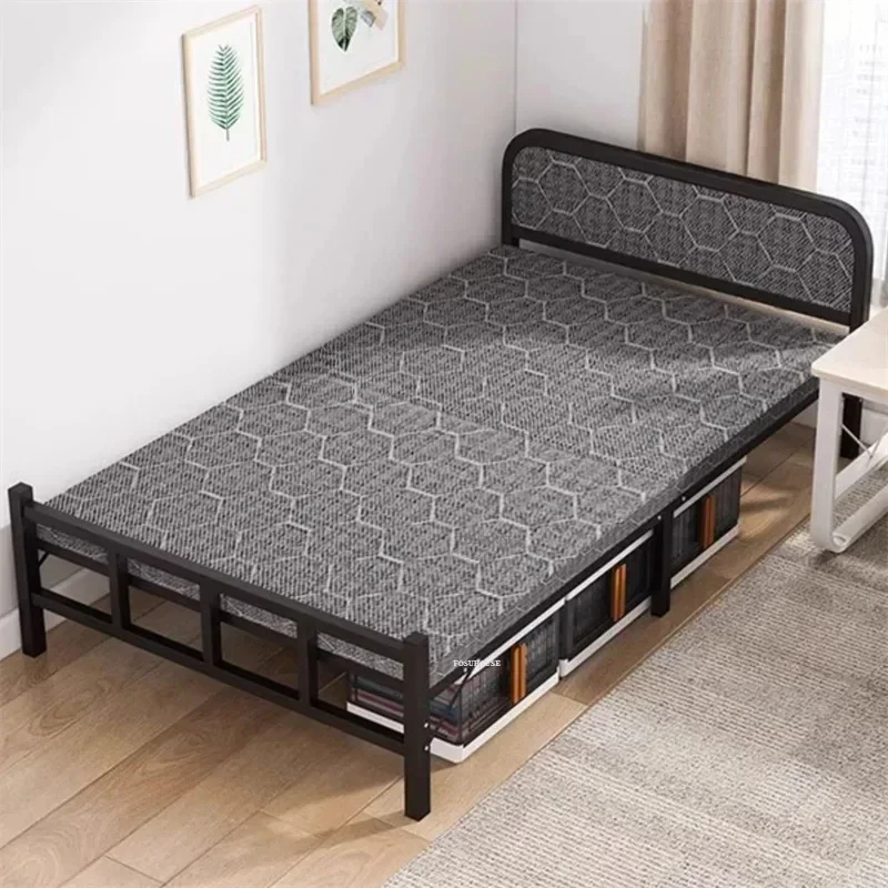 

Складная кровать для одного дома, простая кровать для обеденного перерыва, усиленная мебель для спальни, железная офисная двуспальная кровать для общежития, сопутствующая кровать N