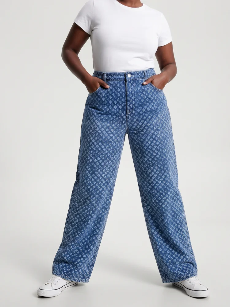 2026 Ropa Y2K Fashion Washed Blue Baggy Women's Stacked Jeans Pants For Woman Clothing Wide Leg Loose Fit Gothic Denim Trousers