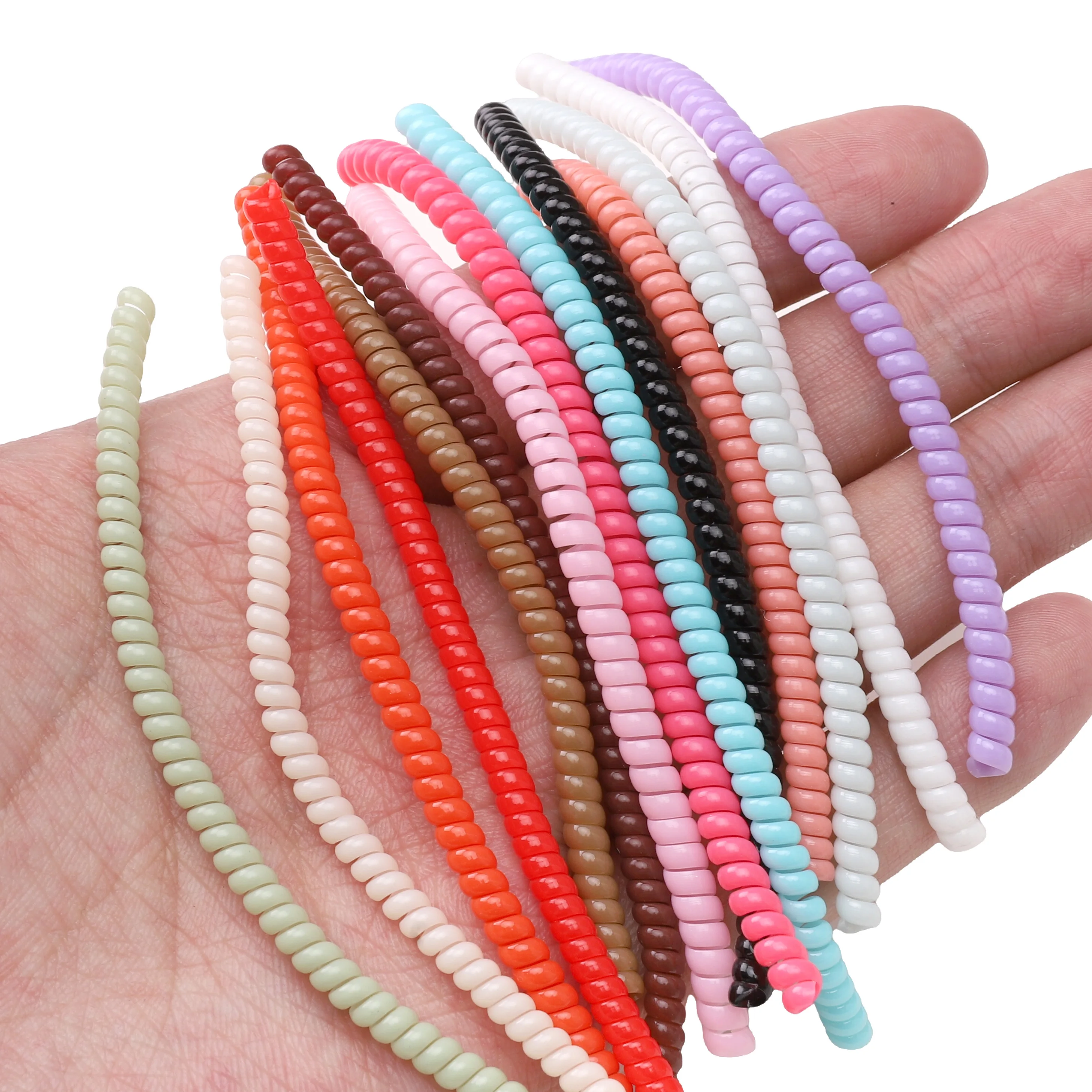 

1-10Pcs 10cm Long TPU Solid Color Key Chain Anti Lost Spring Winding Rope For Phone Hanging Strap Crafts DIY Decoration Supplies
