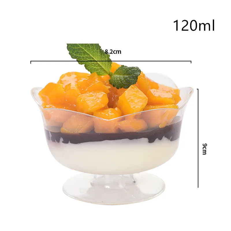 50pcs Net red mousse pudding ice cream jelly yogurt dessert cups 120ml hard plastic disposable cups birthday event party cup