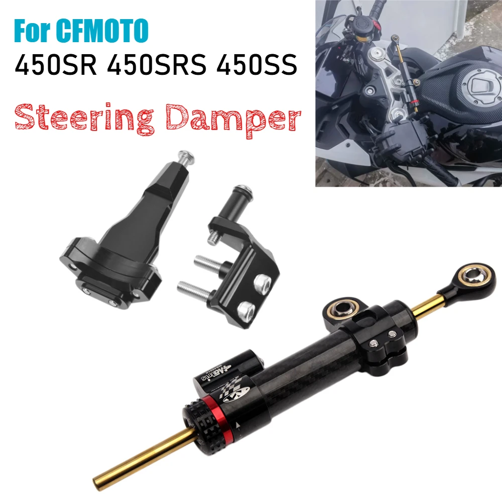 Für CFMOTO 450SR 450SS 450 SR 450 SS 2022-2025 Motorrad Lenkungsdämpfer Stabilisator Lenkungsstoßdämpfer Montagehalterung