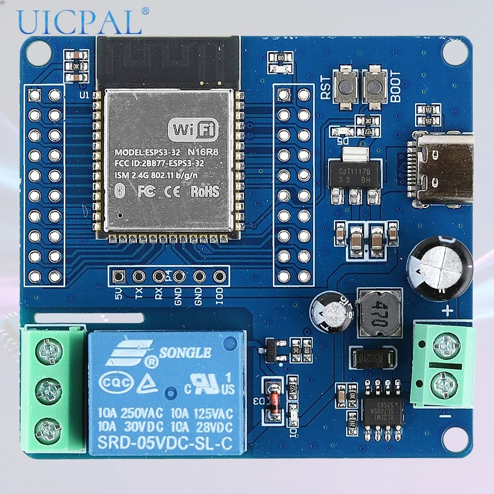 ESP32‑S3 Single Channel Relay Module WiFi Bluetooth Development Board ...