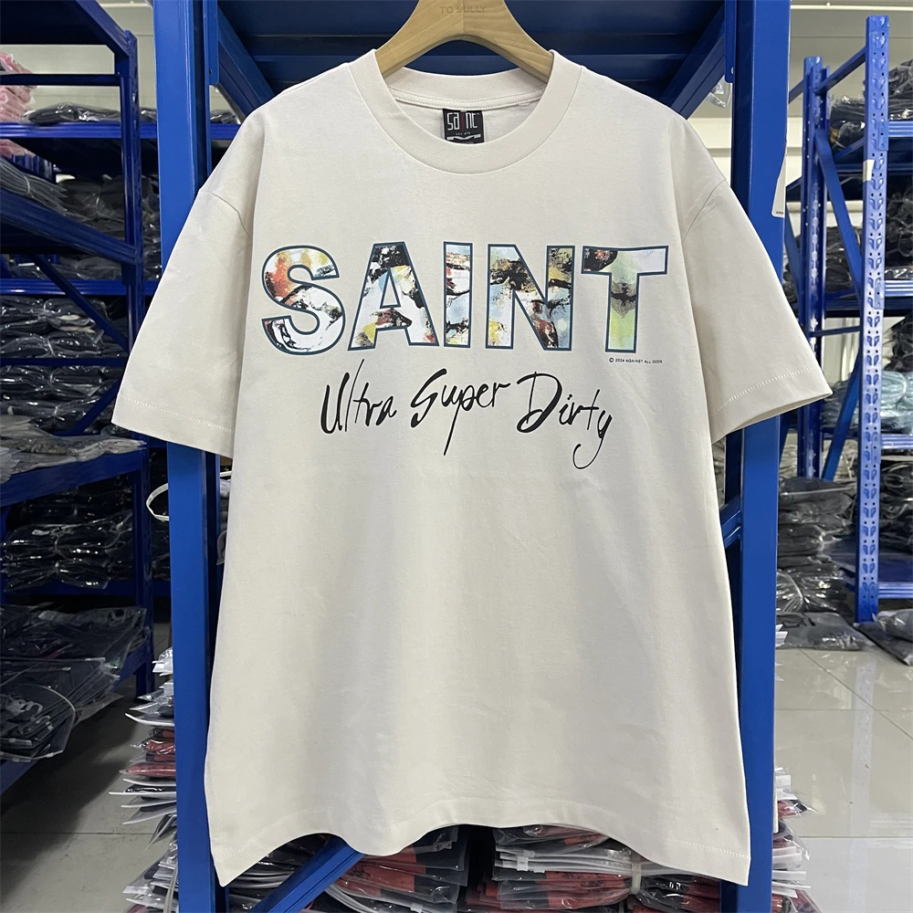 

SUPER DIRTY 25SS Saint T Shirt Men Women High Quality T-shirt Top Tees