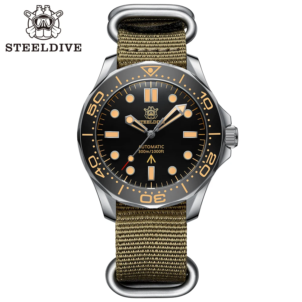 

STEELDIVE Official SD1957 Sea Horse NH35 Mechanical Movement 300M Waterproof Ceramic Bezel Swiss Luminous Luxury Men's Watch