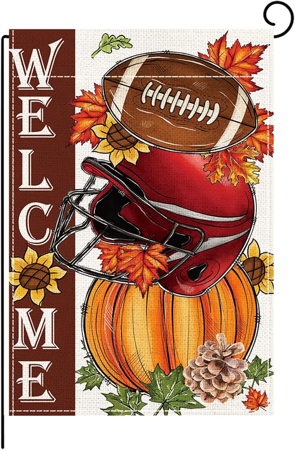 أعلام حديقة الخريف، ديكورات الخريف للمنزل الخارجي، ديكورات الخريف للمنزل، حديقة البيسبول اليقطين لعيد الشكر في الخريف F FFI