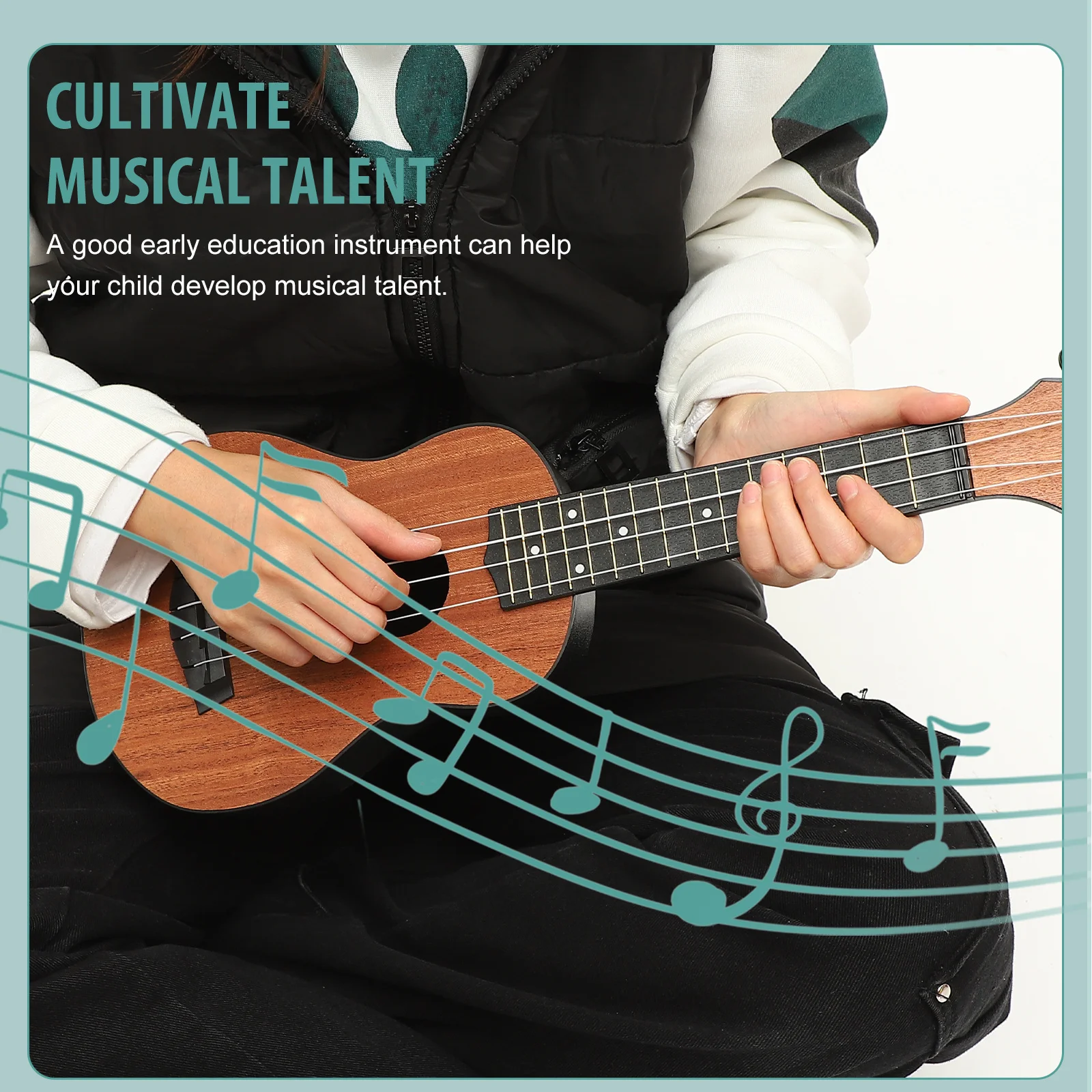 

Wooden Ukulele For Beginners Kids Adults Soprano Musical Instrument Child Playing Starter Fret Board Stringed Concert