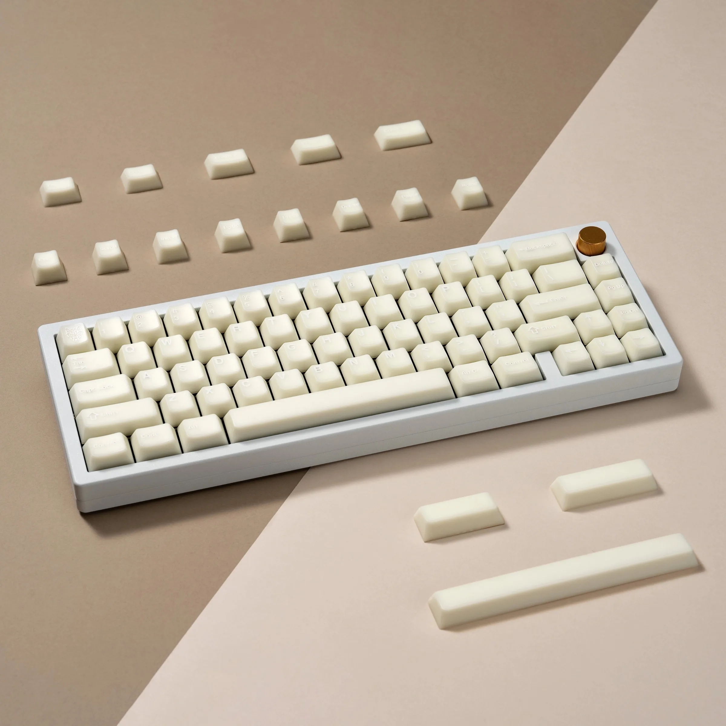 

White marble semi-transparent keycaps Original height ABS two-color two-color keycaps Mechanical keyboard