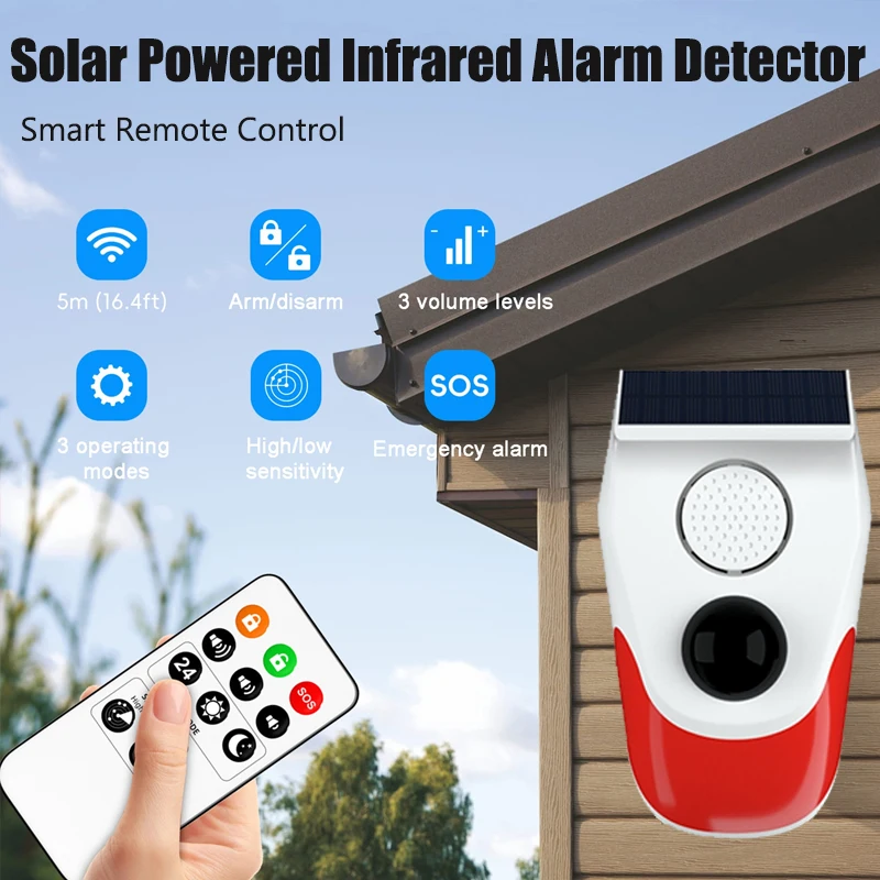 Outdoor Waterproof Wireless 120dB Security Sound Alarm Detector PIR Motion Sensor Home Burglar Alarm System With Remote Control