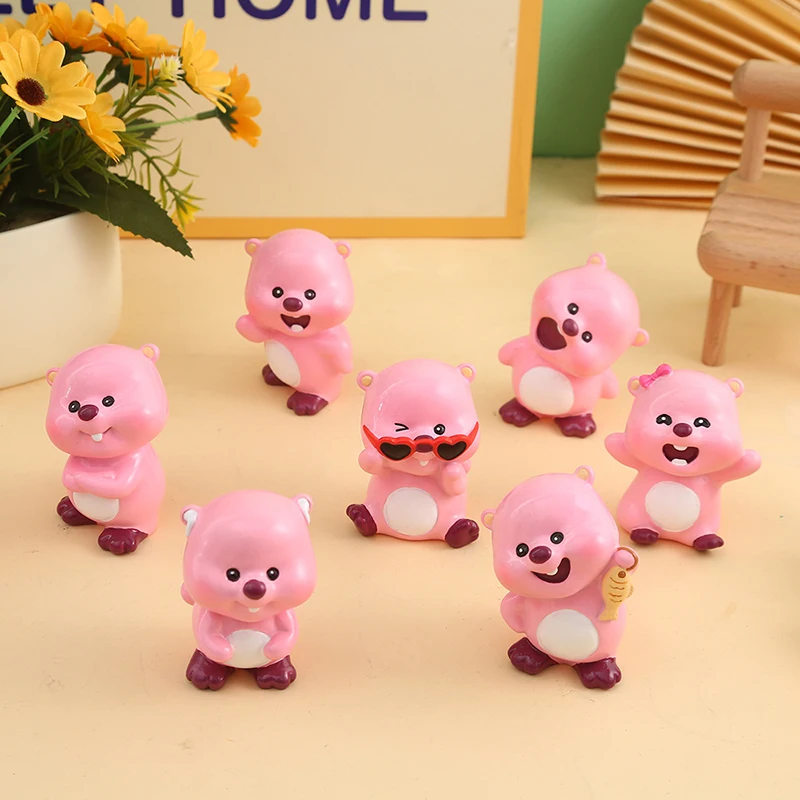 Pink Beaver Loopy Serie Blind Box Child Figure Anime Peripheral Toy Desktop Office Bedroom Living Room Ornament Decoration Gift