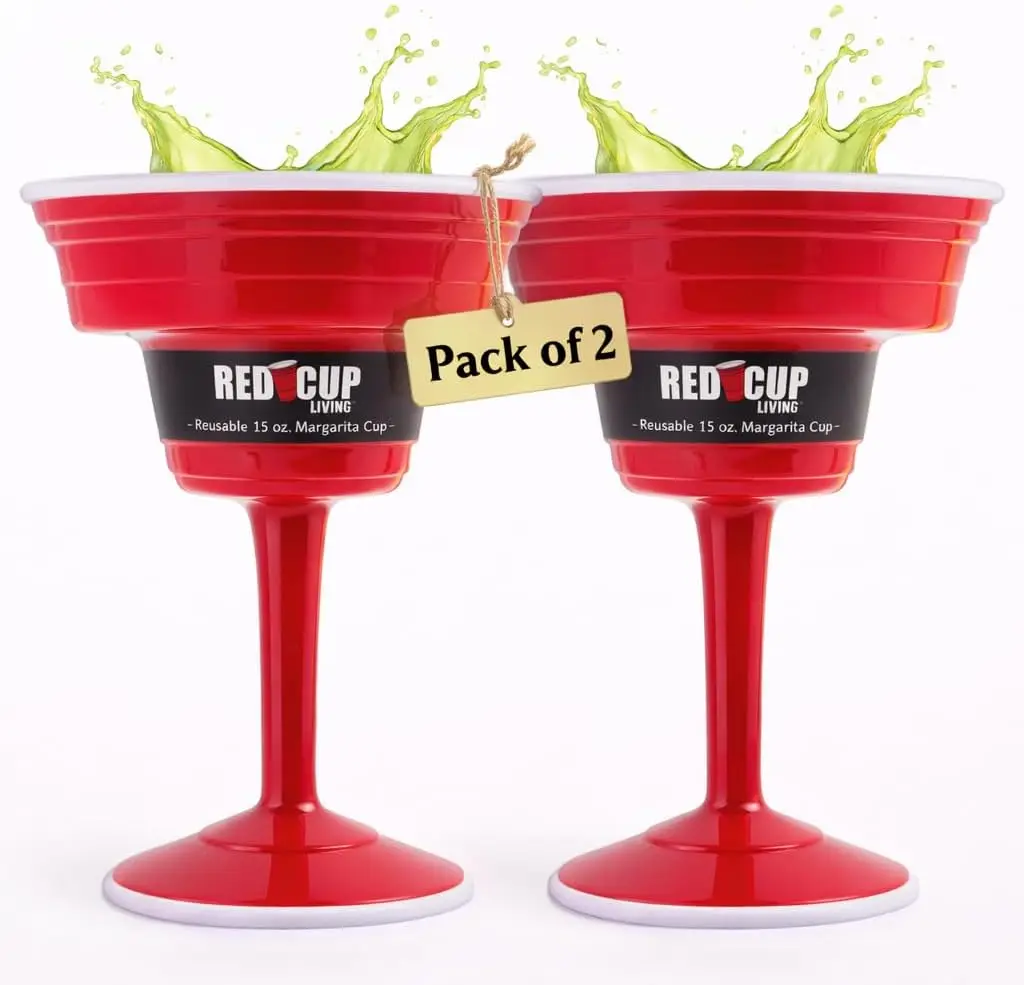 

Бокал для маргариты на ножке, 15 унций | Большая стеклянная кружка в стиле тумблер, без BPA, для вина и мартини, можно мыть в посудомоечной машине. | Идеально