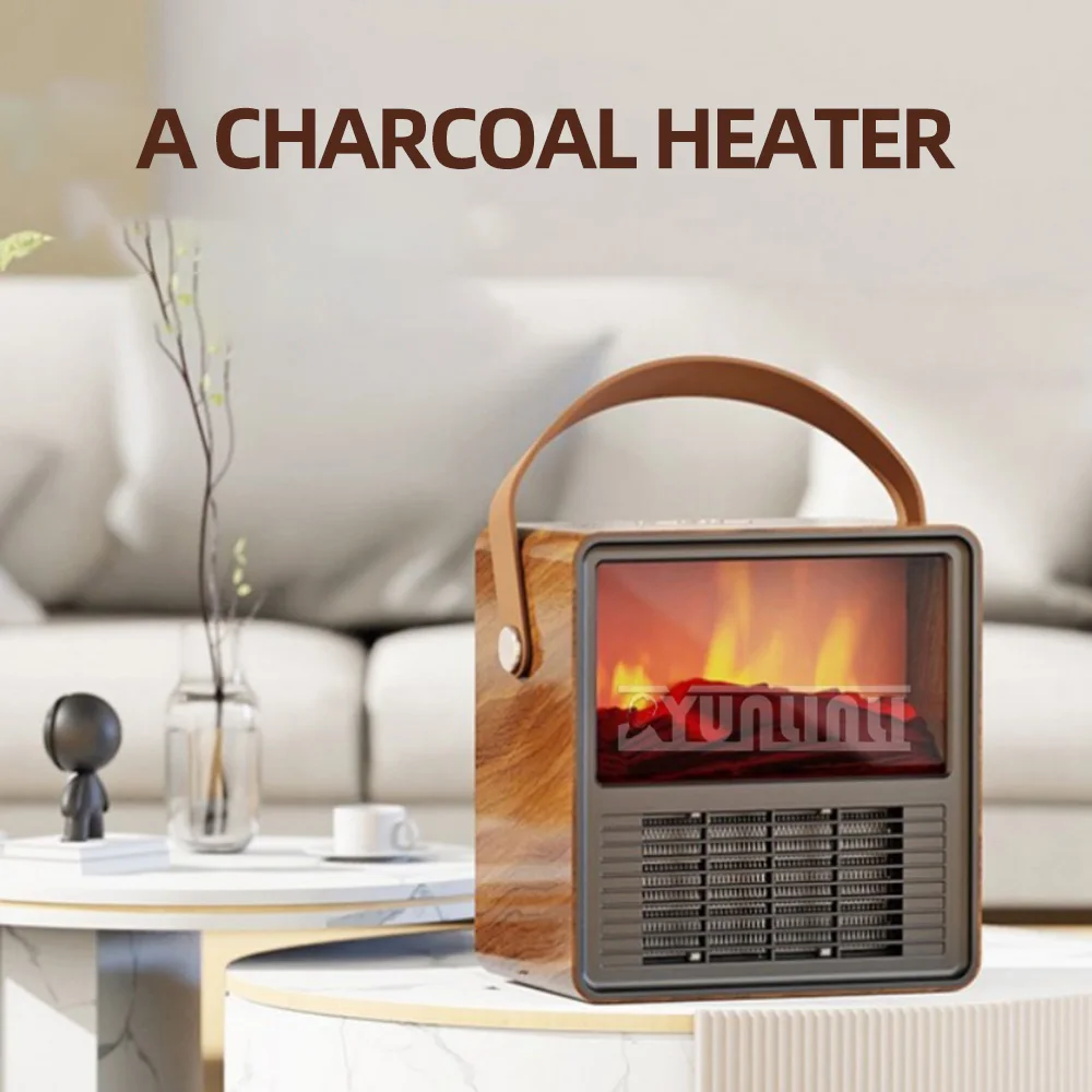 Electric Heater Fireplace Flame Desktop Electric Heating Fan Portabale Heater for Room Aquecedor
