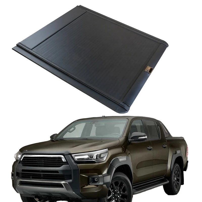 

Lockable Aluminum Roll-Up Tonneau Cover for 1500-2500HD 5.5ft-8ft Bed Truck Bed Cover