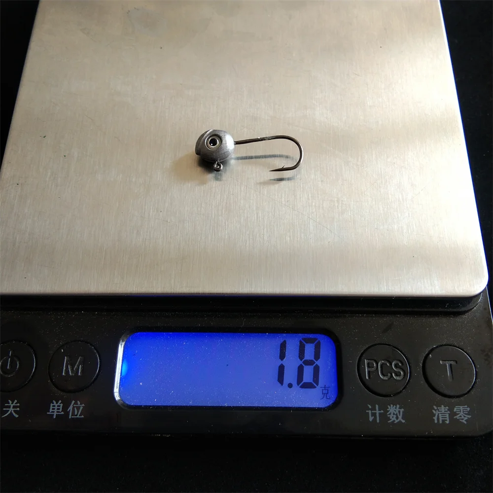 Swolfy 30 Stück 1g 1,8g 3,5g Kopfhaken Mini Rock Fishing Haken Finesse Köder Angelhaken Jigkopf Haken Geeignet für Köder Wurm Bait – Detail 12