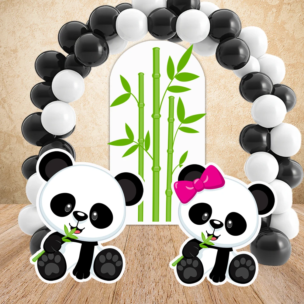 الباندا القواطع استحمام الطفل كرتون KT مجلس فتاة صبي حفلة عيد ميلاد ديكور خلفية صور الدعامة خلفية الوقوف الدعائم