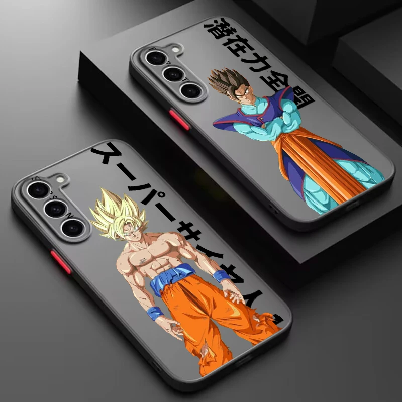 D-Dragon Ball Goku Broli Frosted Translucent For Samsung Galaxy S24 S23 S22 S21 S20 FE S10 S9 S8 Plus Ultra Pro 5G Matte