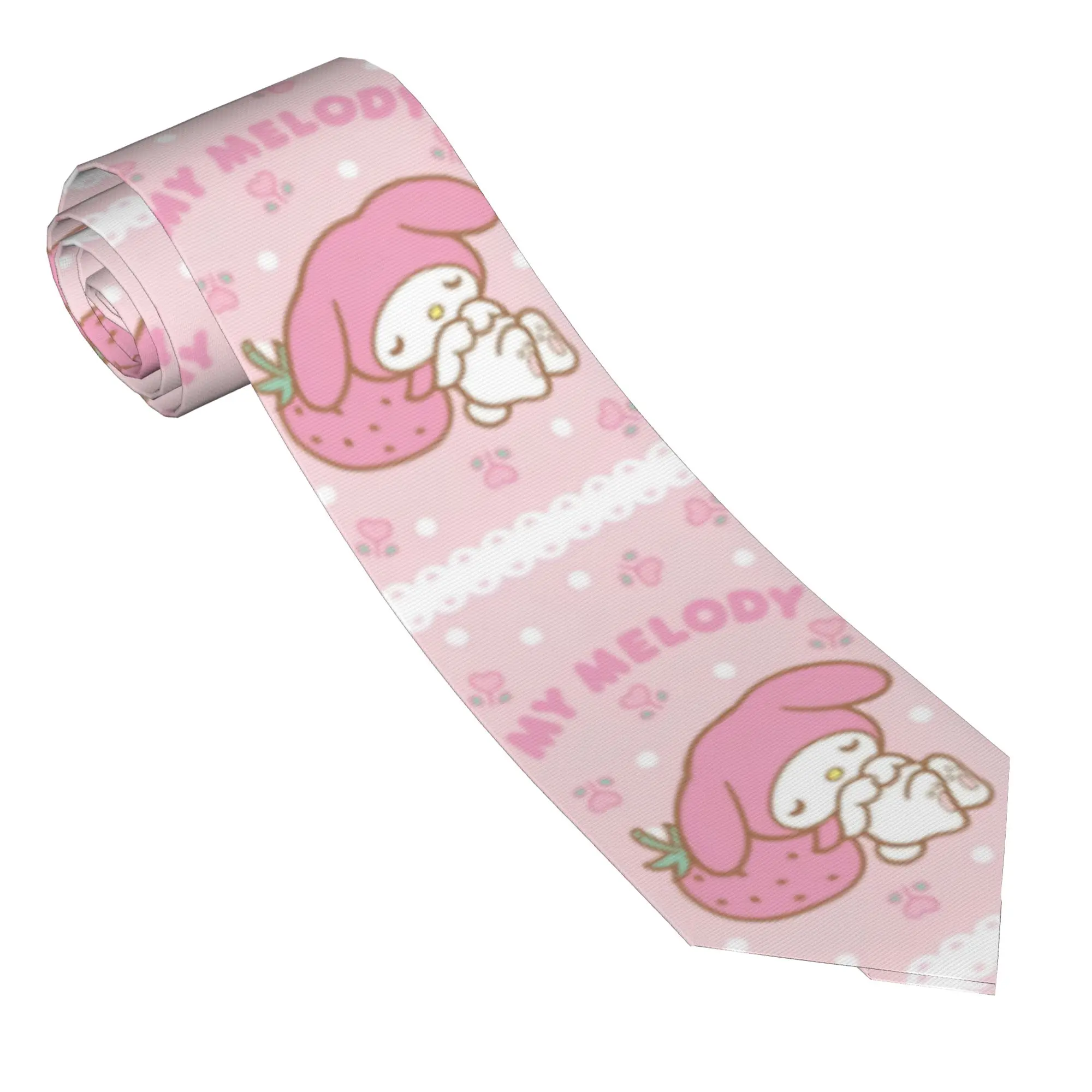 

Necktie Kawaii Aesthetics My Melody Unisex Slim Polyester 8 cm Narrow Neck Tie Cartoon for Men Accessories Cravat Wedding Party
