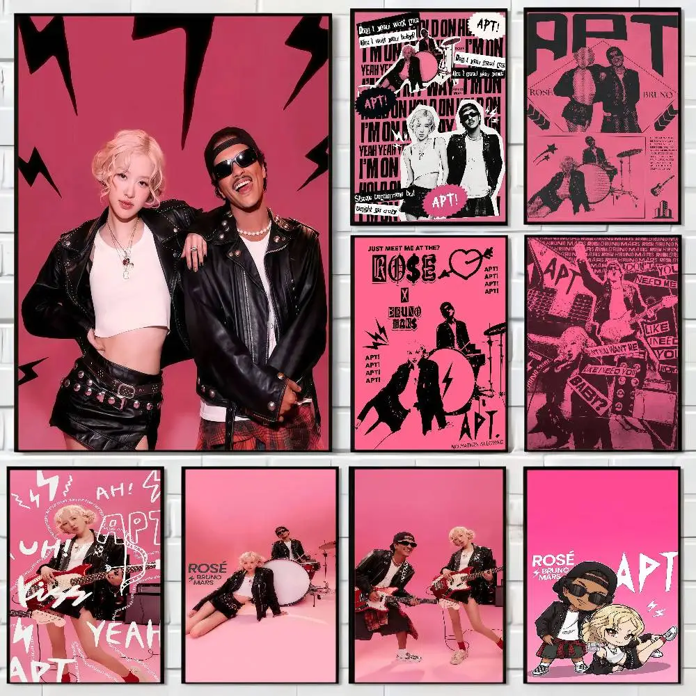 1 قطعة ألبوم APT. المغني R-Rose B-Bruno الفيلم لزجة الملصقات الرجعية كرافت ورقة ملصق DIY غرفة بار مقهى الجمالية طلاء جدران