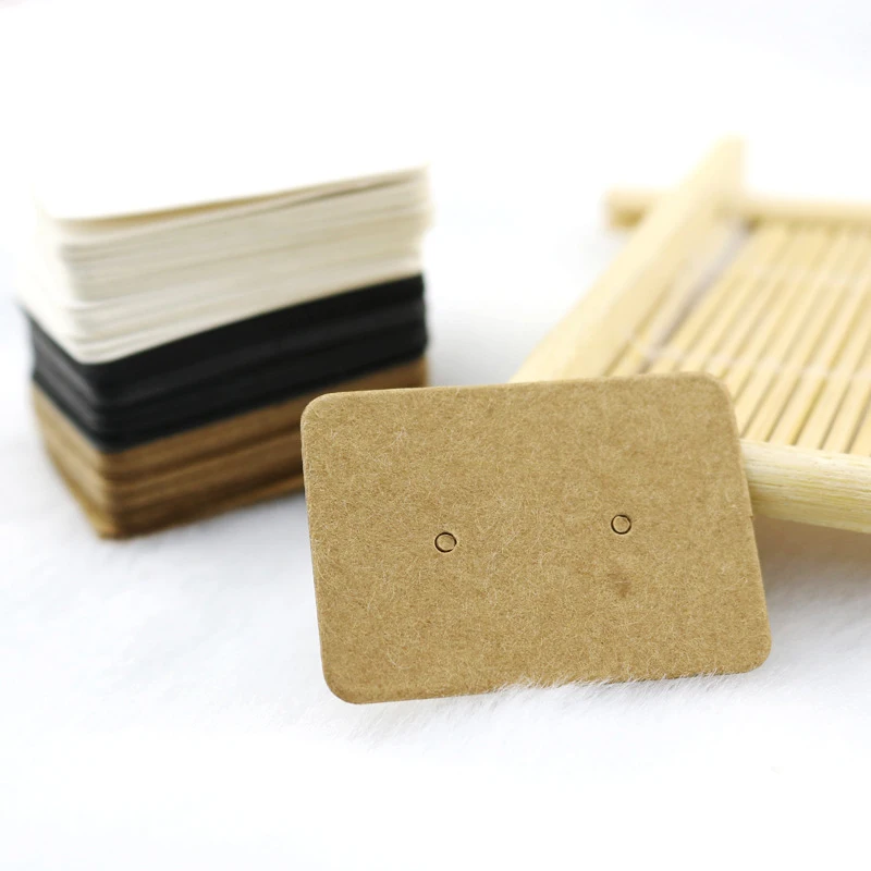 

100PCS 2.5x3.5cm Blank Kraft Paper Jewelry Display Stud Earring Cards Hang Favor Label Tag For Jewelry Making Diy Accessories