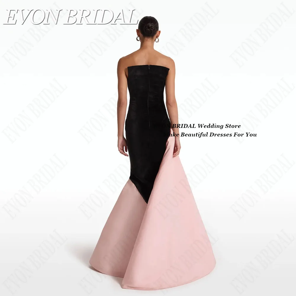 EVON BRIDAL Contrast Color Evening Dress Women Strapless Mermaid Sleeveless فساتين للمناسبات الخاصة Formal Occasion Dresses