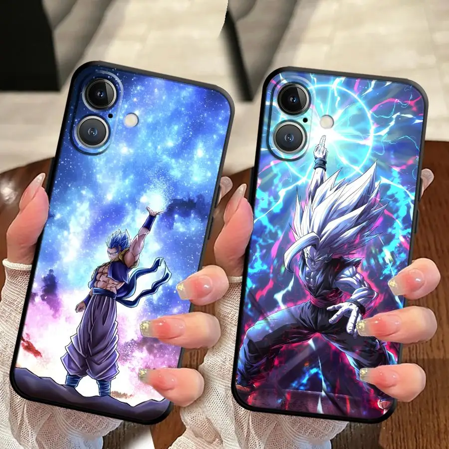 Funda para iPhone 13 12 11 17 Pro Max XR 17Air 15 16 14 Plus 7 8 XS Max cubierta de teléfono suave negra Dragon Ball Son Goku Vegeta Beerus
