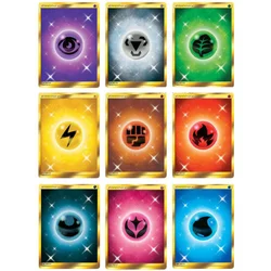 Pokemon PTCG Gold Energy Card Grass Fire Water Lightning Psychic Fighting Darkness Metal Fairy Self Made Collection Card DIY Toy