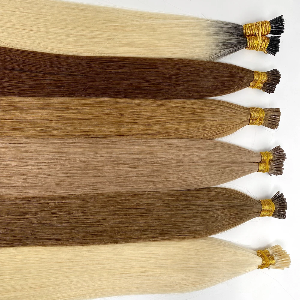 Remi i ponta 100% extensões de cabelo humano real extensões de cabelo reto em massa cabelo eu ponta extensões de cabelo natural fusão natural cabelo