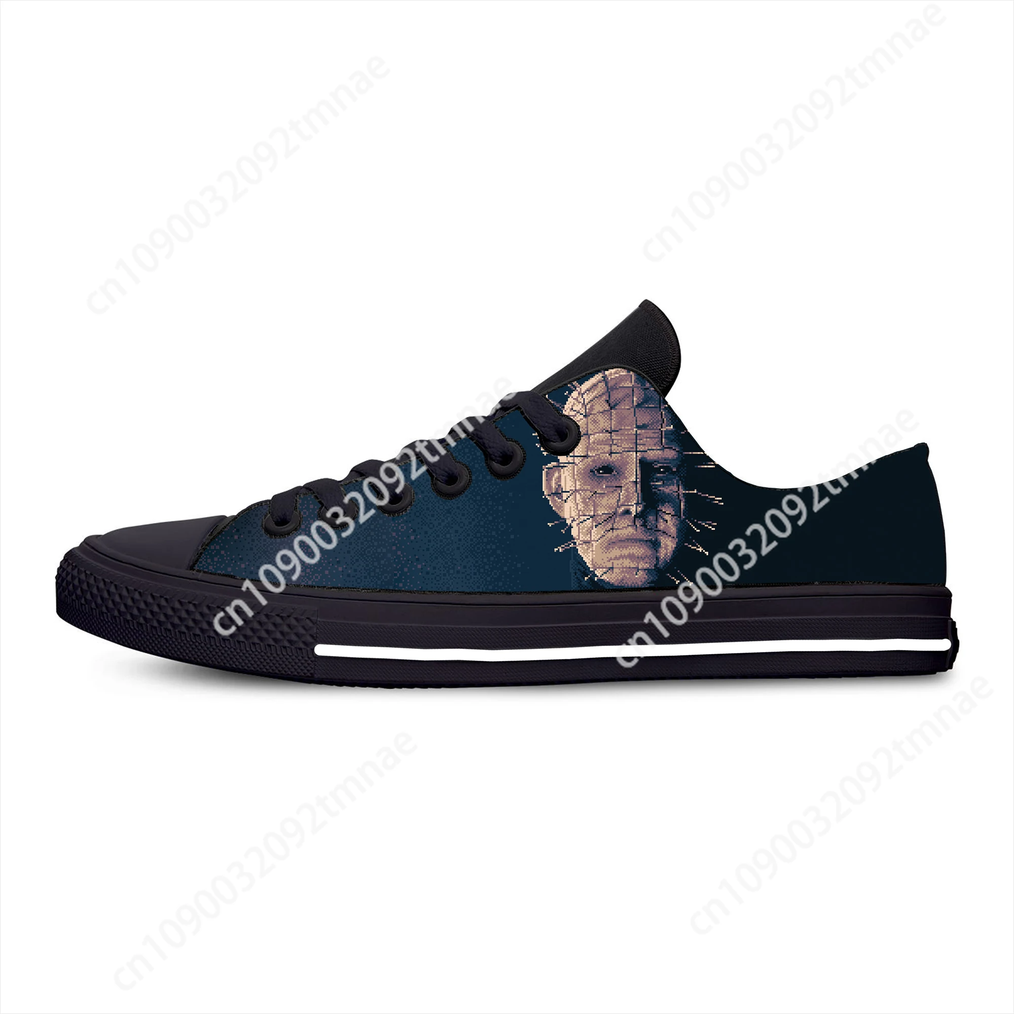 

Hellraiser Movie Pinhead Horror Scary Halloween Casual Cloth Shoes Low Top Lightweight Breathable Custom Men Women Sneakers