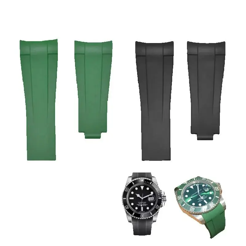 *high quality*   Rubber *Watch band For Rolex*  Daytona Submariner Silicone 20mm 21mm watch Straps no Buckle High quality