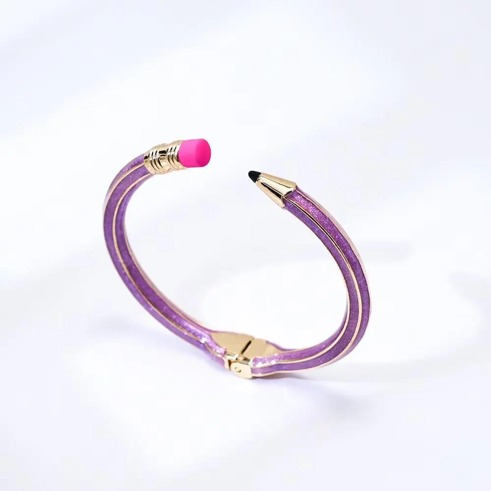 Fashionable Enamel Colorful Bracelets for Women Korean Exquisite Pencil Shaped Cuff Bracelets Bangles Luxury Hand Jewelry Gifts