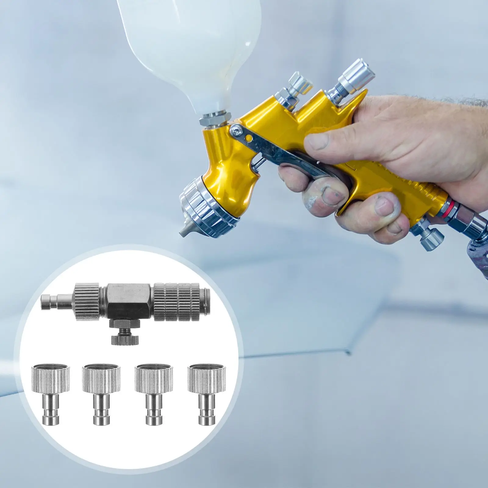 Airbrush Quick Connector Compressor Fitting Conversion Adapter for Airbrushing Spray Hose Metal Accessories Release