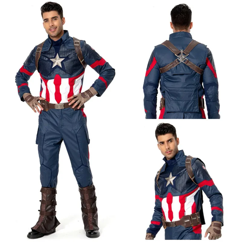 Steve Cosplay Costume Steven Rogers Uniform Halloween adult man Custom full set