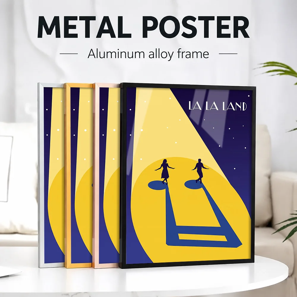 La La Land Metal Poster With Aluminum Alloy Frame Personalized Photo Cinematic Graphic Style Wall Art For Study Film Buff Gift