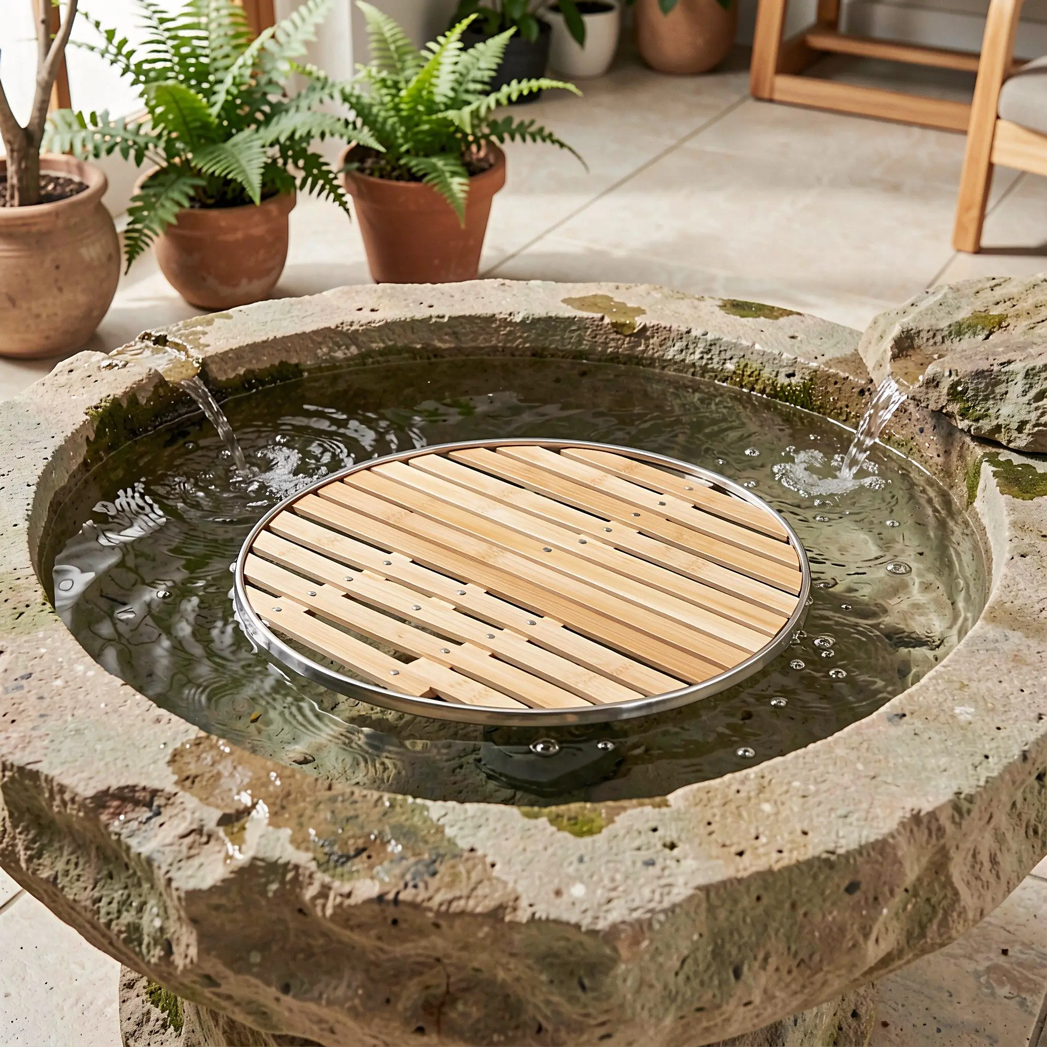 Bamboo Fountain Basin Grate 16.5