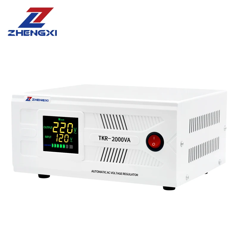 TKR-1000VA 2000VA single phase 220v houseuse air conditioner appliances LCD smart automatic AC stabilizer voltage regulator