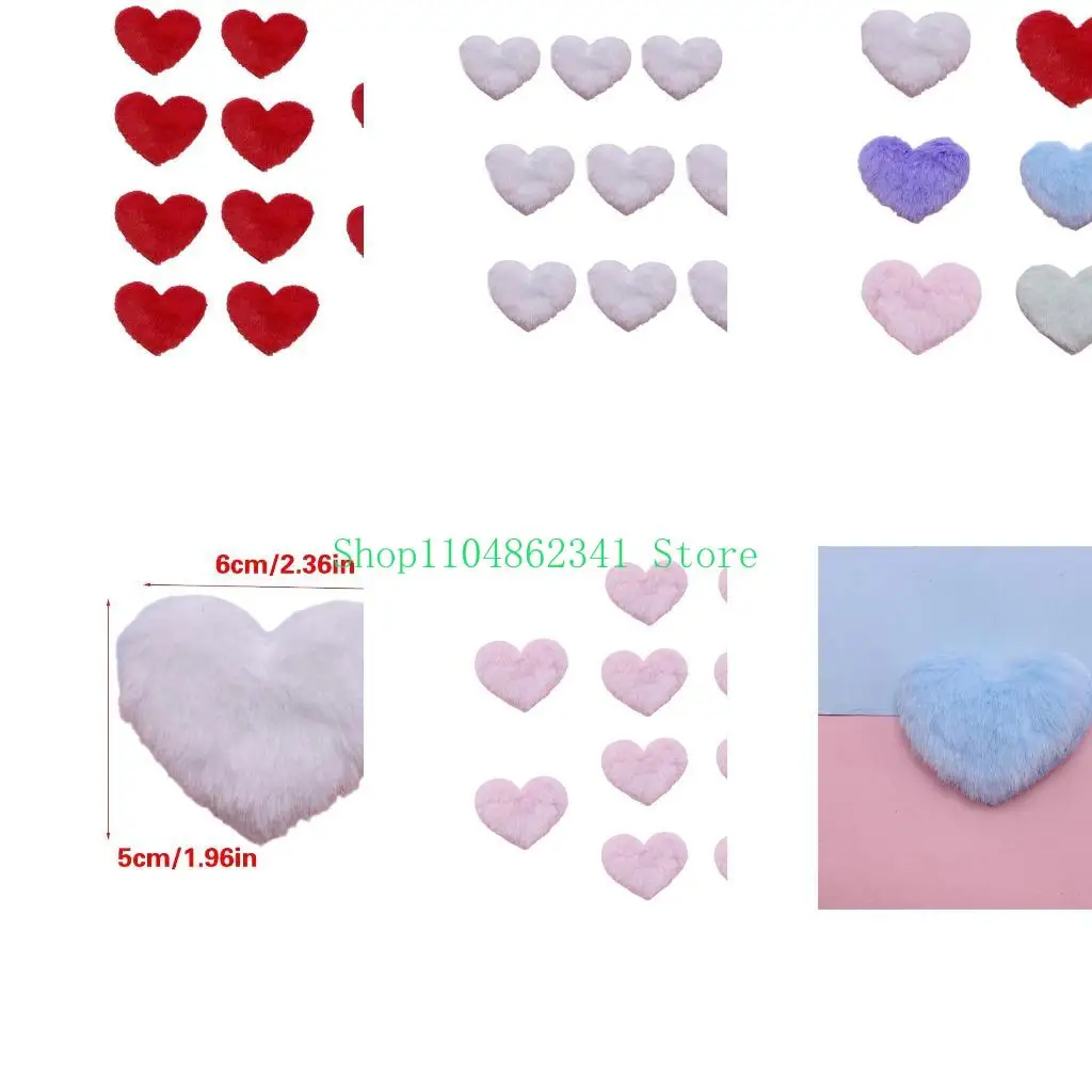 

5asd Appliques Plush Heart Haipin Cartoon Hair Barrettes Bangs Side Clips