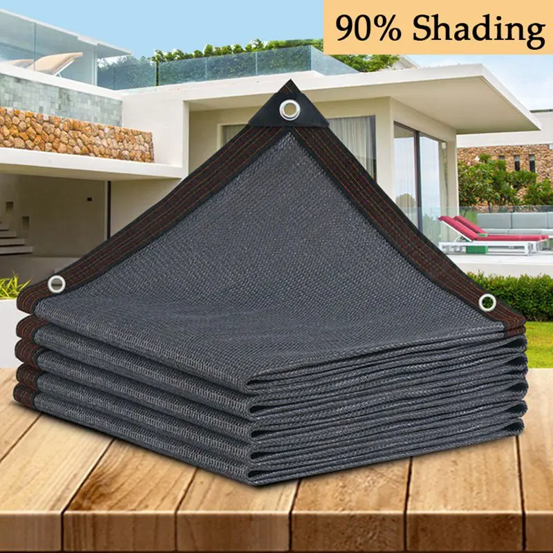 90% Shading Grey Sun Shading Net Garden Plant Sunshade Sail Outdoor Camping Sunshade Cloth Swimming Pool Cover Fence Netting