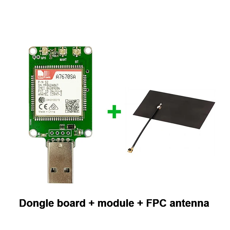 SIMCOM A7670SA-LASE USB Dongle with Antenna wireless IOT 4G LTE CAT1 Module Modem for New Zealand/Australia/South America