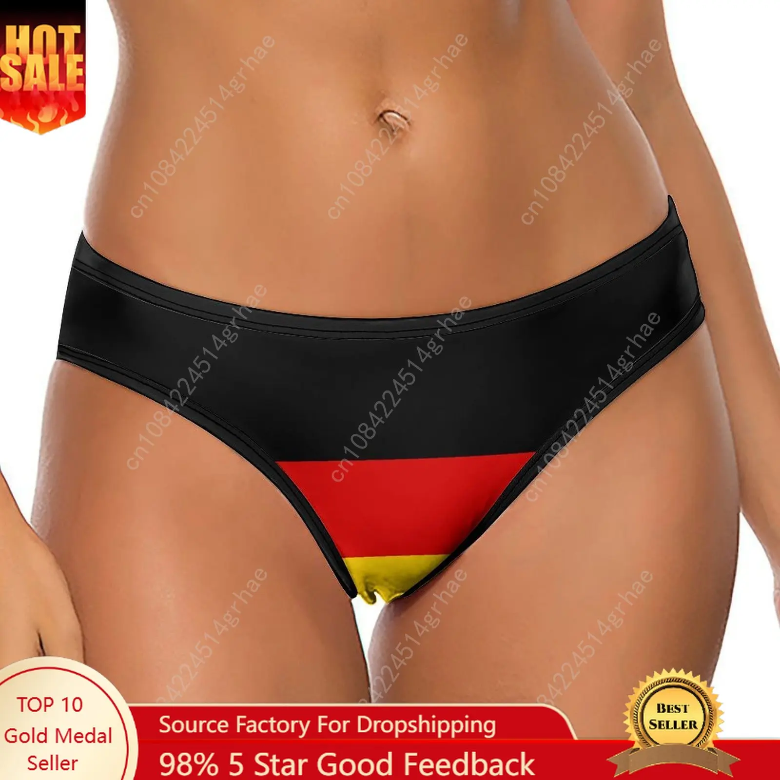 Culottes string en soie glacée personnalisées drapeau allemand pour femmes – Douces, confortables, tailles S-2XL, adaptées à toutes les saisons