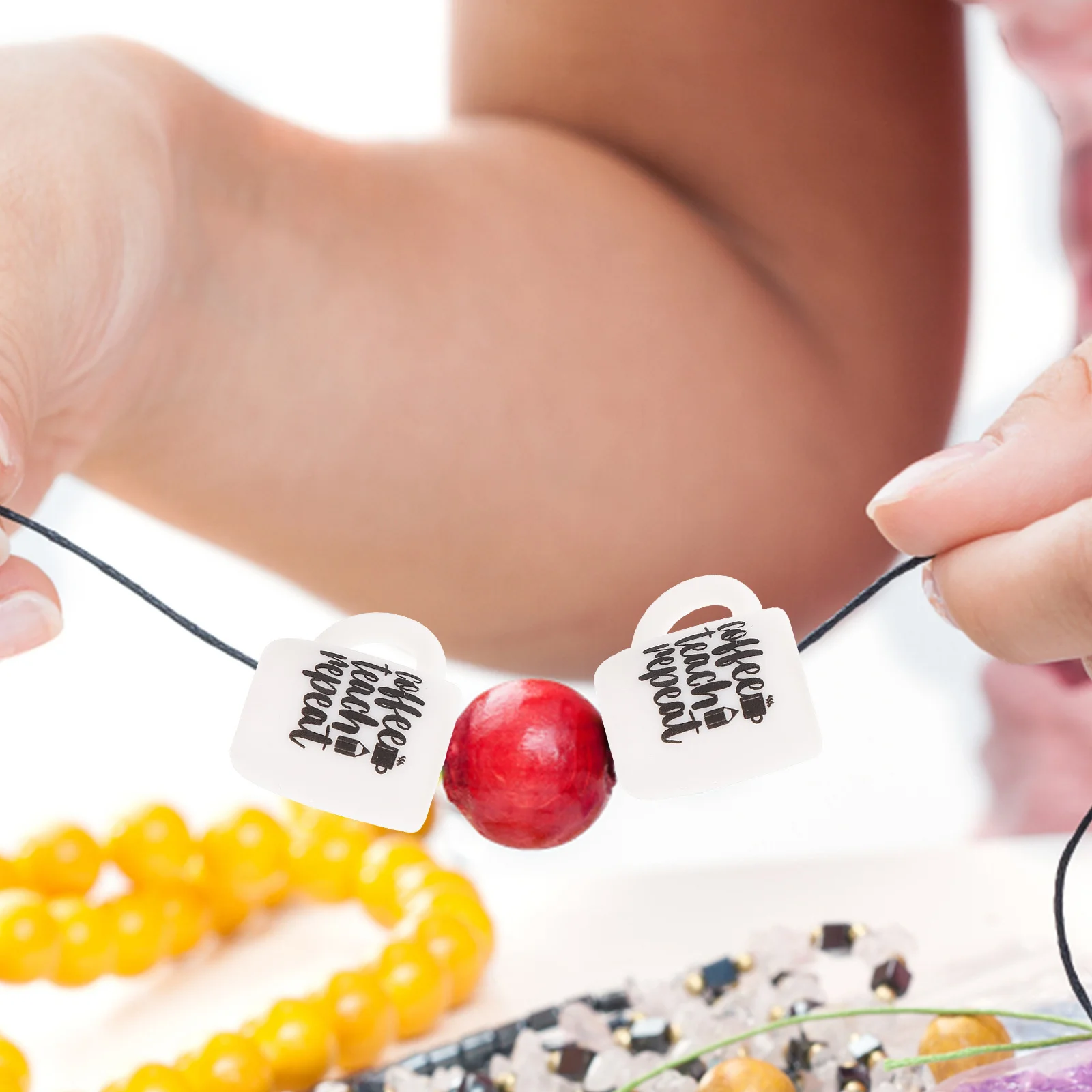 

10 Pcs DIY Beads Focal for Keychain Making Silicone Jewellery Delicate Crafting