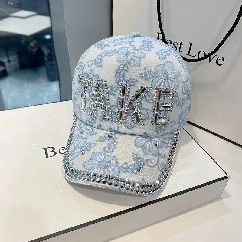 

Hat Women's Fashion Rhinestone Alphabet Baseball Cap Snapback Women's Summer Sequins Shiny Sun Hat Hip Hop Hat Gorras Hombre