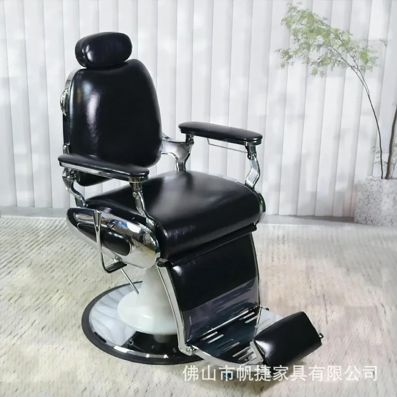 Barber shop oil head large chair haircut can be lifted and reclined hair salon swivel chair commercial barber chair high density