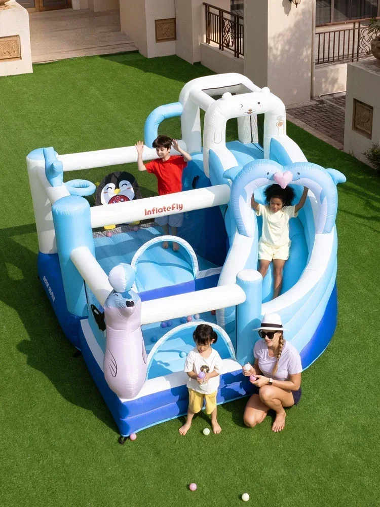 TAO Inflatable Castle Children Trampoline Slide Trampoline Indoor Small Outdoor Inflatable Castle Toy House