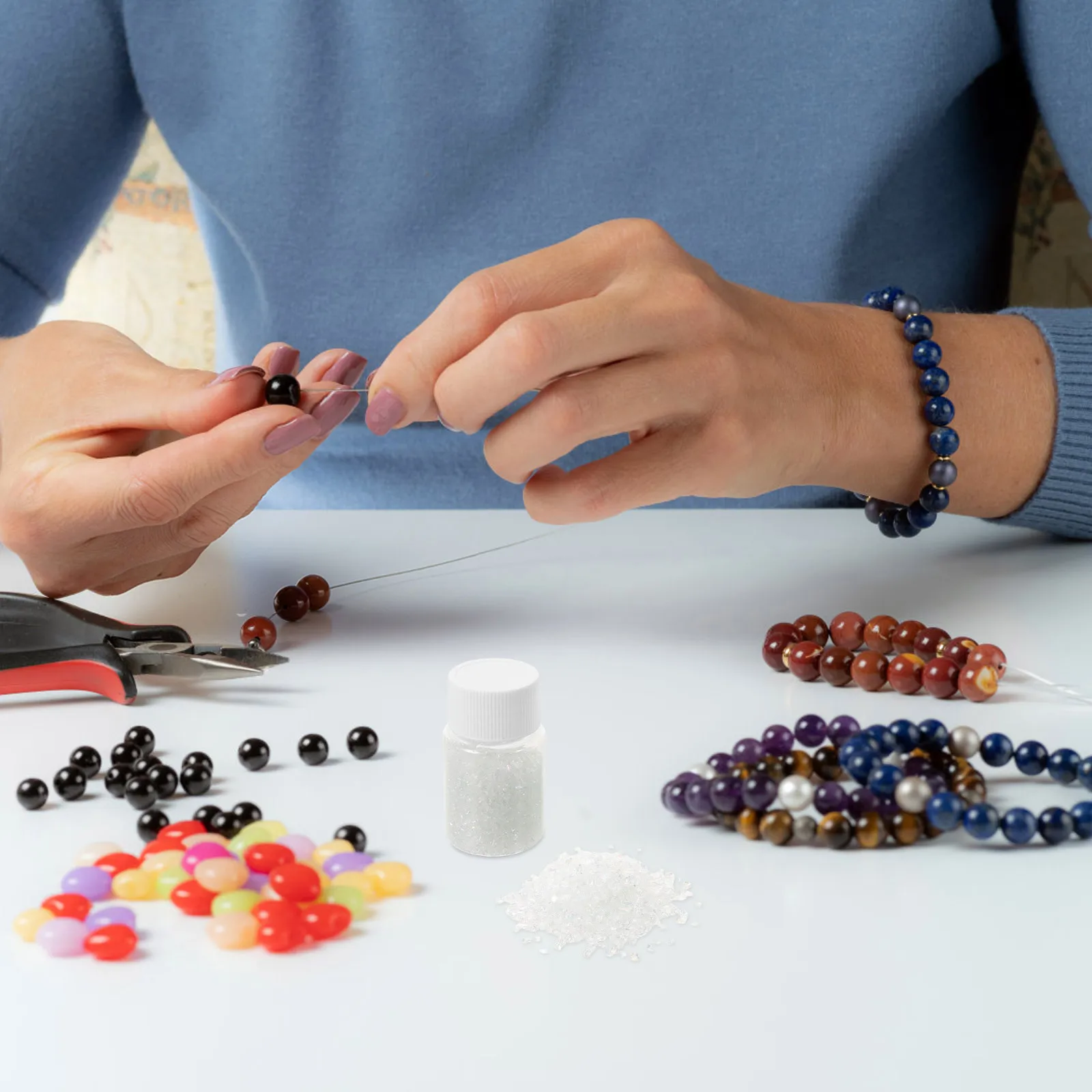 8 Bottiglie di Riempitivo in Vetro Decorativo, Scaglie di Vetro Vibranti per Artigianato, Uso in Resina, Acquario, Nail Art